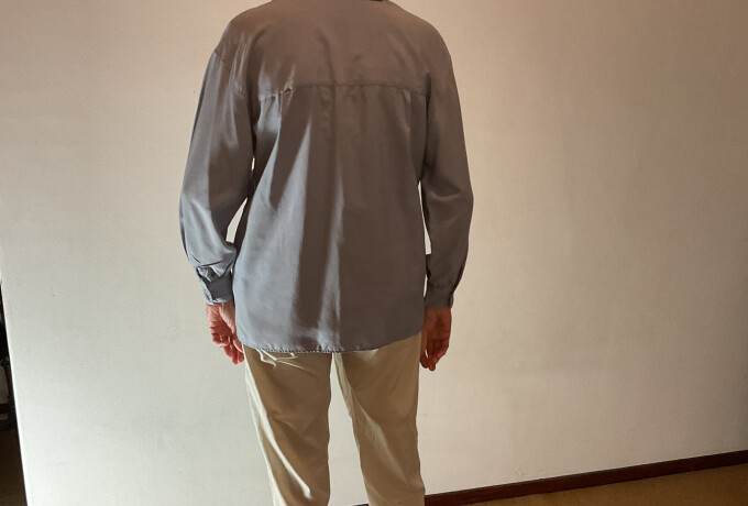 Sportieve Zijden blouse blauw/grijs photo 3 